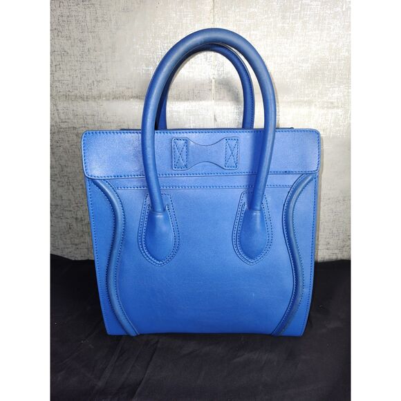 Celine Phantom Blue Leather Tote Bag READ DESCRIPTION - Picture 4 of 16
